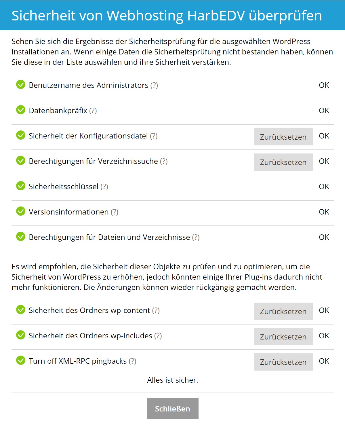 Wordpress Sicherheit